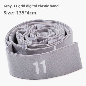 Gray 11-Level Yoga Resistance Band with Open Knee Design - High Elasticity Fitness & Dance Training Tool for Flexibility, Muscle Strengthening, Hip Flexion, and Ligament Stretching - Durable, Easy to