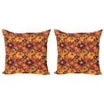 thumbnail image 1 of Ambesonne Floral Throw Pillow Cover 2 Pack, Flowers of Autumn Style Art, 24", Pale Orange Multicolor, 1 of 2