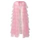 thumbnail image 2 of Falda de tul con volantes asimétricos para mujer, falda larga plisada de cintura alta, 2 of 6