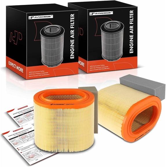 A-Premium Front 2-PC Engine Air Filter Compatible with Ford F-250 Super Duty 2017-2019, F-350 Super Duty 2017-2019, F-450 Super Duty 2017-2019, F-550 Super Duty 2017-2018, 6.7L, Replace# HC3Z9601A