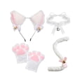 thumbnail image 1 of Juego de Cola y Pata de Orejas de Gato para Adultos y niños, Tocado de Vestir, Diadema con Orejas de Gato, Accesorios para Disfraces de Halloween para Blanco Con Corbata Yinane Cola, 1 of 8