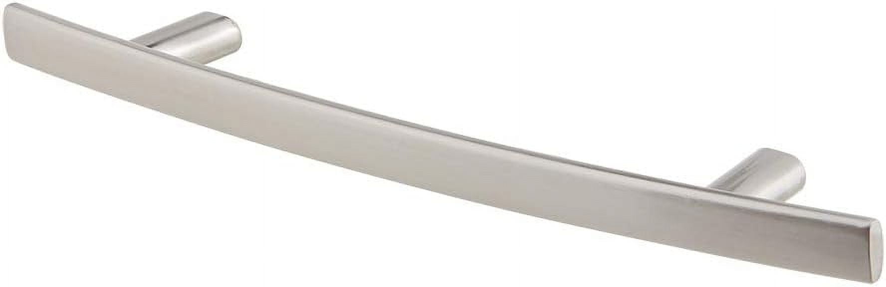 10 Pack Silverline 5" Hole Center Cabinet Hardware Pull Curved Subtle Arch Modern Kitchen Bathroom Handles, Brush Satin Nickel