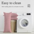 thumbnail image 4 of Rustic Pink Throw Pillow Cover, Pillowcase Protectors with Zipper, Breathable Decorative Lumbar Pillow Case Cover, Farmhouse Solid Color Pillow Shams for Couch Sofa 12x20Inch, 4 of 7