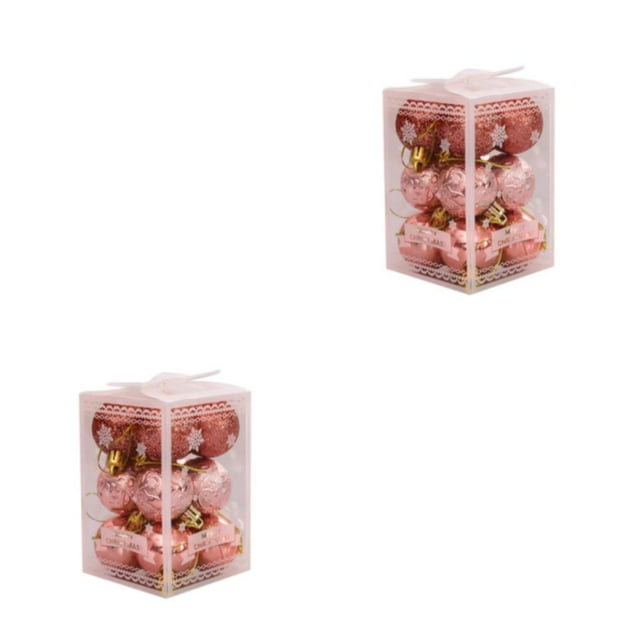 Baohd 12pieces Christmas Tree Balls Wide Application Easy To Enought Quantity Durable Construction Elegant And Delicate rose gold 2Set