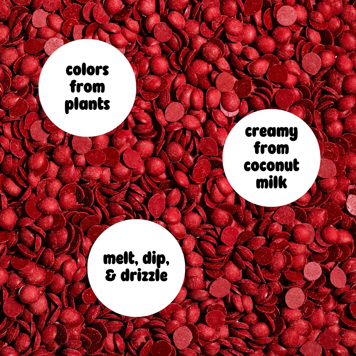 Supernatural Vegan Dye-Free Melting Morsels, Red - Plant-Based, Kosher, No Artificial Colors, 6oz