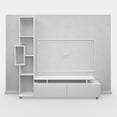 thumbnail image 6 of Ada Home Decor Furniture for TVs up to 53" 4 Tier White Rossano Modern TV Stand with Doors, 6 of 8