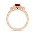 thumbnail image 7 of ANGARA Lab Grown Solitaire Oval Ruby and Lab Diamond Promise Ring for Women in 14K Rose Gold (Size-9x7mm) | July Birthstone Jewelry for Her | Lab-Grown Ruby Engagement Rings, 7 of 7