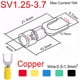 thumbnail image 3 of SV1.25/2/3.5/5.5/8-3/3.7/4/5/6/8 SV1.25/2/5 Cable de alambre Furcate de horquilla de cobre conector eléctrico Terminal de engarzado aislado de pala, 3 of 5