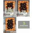 thumbnail image 4 of Orange Yellow Fall Tie Up Curtains for Kitchen Bathroom Bedroom Windows 63 Inch Length, Pumpkins Harvest Botanical Thanksgiving Black Balloon Drape Curtains Shade Rod Pocket Curtain Panel, 52"x63", 4 of 7