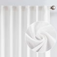 thumbnail image 6 of Curtainking Linen Curtains 63 Inch Length for Living Room Farmhouse Rod Pocket Back Tab Light Filtering Window Drapes with Lined for Bedroom White 2 Panels, 6 of 10