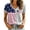 Grey, variant on Women's Casual Breast Cancer Awareness T-Shirt, Pink Ribbon American Flag Graphic Tee, Women's Crew Neck Short Sleeve Printed T-Shirt for Daily Wear, October Campaign Support Hot Pink XXXXXL