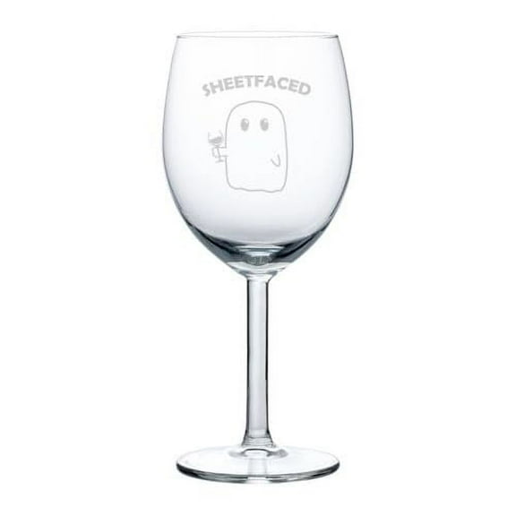 Wine Glass Goblet Gift Sheetfaced Funny Ghost Halloween (10 oz)