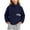 Navy, variant on Girls Full-Zip Fleece Jacket Warm Lightweight Soft with Pockets Stand-Up Collar Gray for School Outdoor Everyday,Size 2-3 T