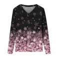 thumbnail image 4 of Hauts à Manches Longues pour Femmes Mode Décontractée Col en V Confortable Haut Imprimé T-Shirt Blouse Hauts Col en V pour Femmes Hauts Décontractés Mode pour Femmes Hauts à Manches Longues, 4 of 4