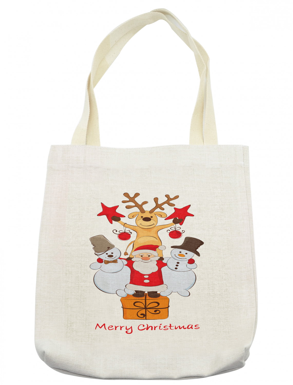 4 Large Christmas Santa 16.5" X 16.5" Reusable Eco Shopping Tote Gift Bags 