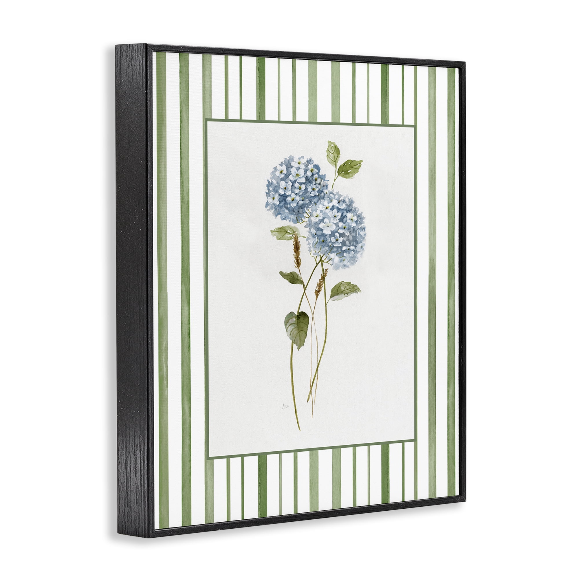 Stupell Industries Delicate Hydrangea & Dried Wheat Black Framed Giclee Art, design by Nan