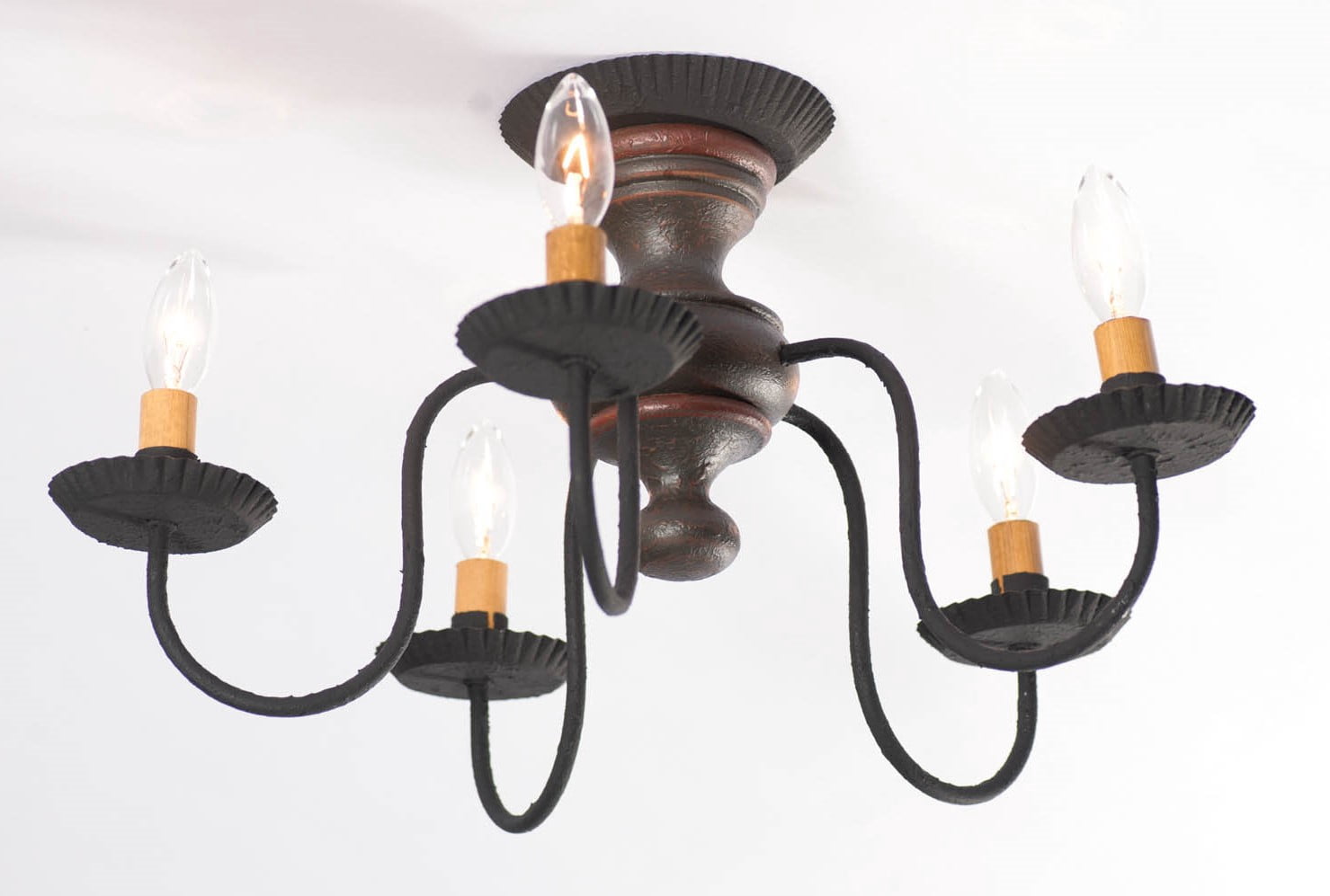 Irvins Country Tinware Irvin's Country Tinware Thorndale Ceiling Light Espresso & Salem Brick