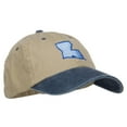 thumbnail image 5 of Louisiana State Map Embroidered Two Tone Cap - Khaki Navy OSFM, 5 of 5