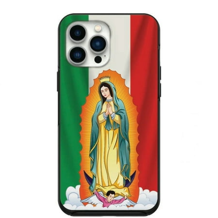 Mexican Flag Virgin Mary Phone Case for iPhone 7 8 X XS XR SE 11 12 13 14 Pro Max Mini Note s10 s10plus s20 s21 20plus