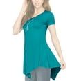 thumbnail image 5 of Made by Johnny Women's V-Neck Asymmetrical Tunic Top S JADE, 5 of 6