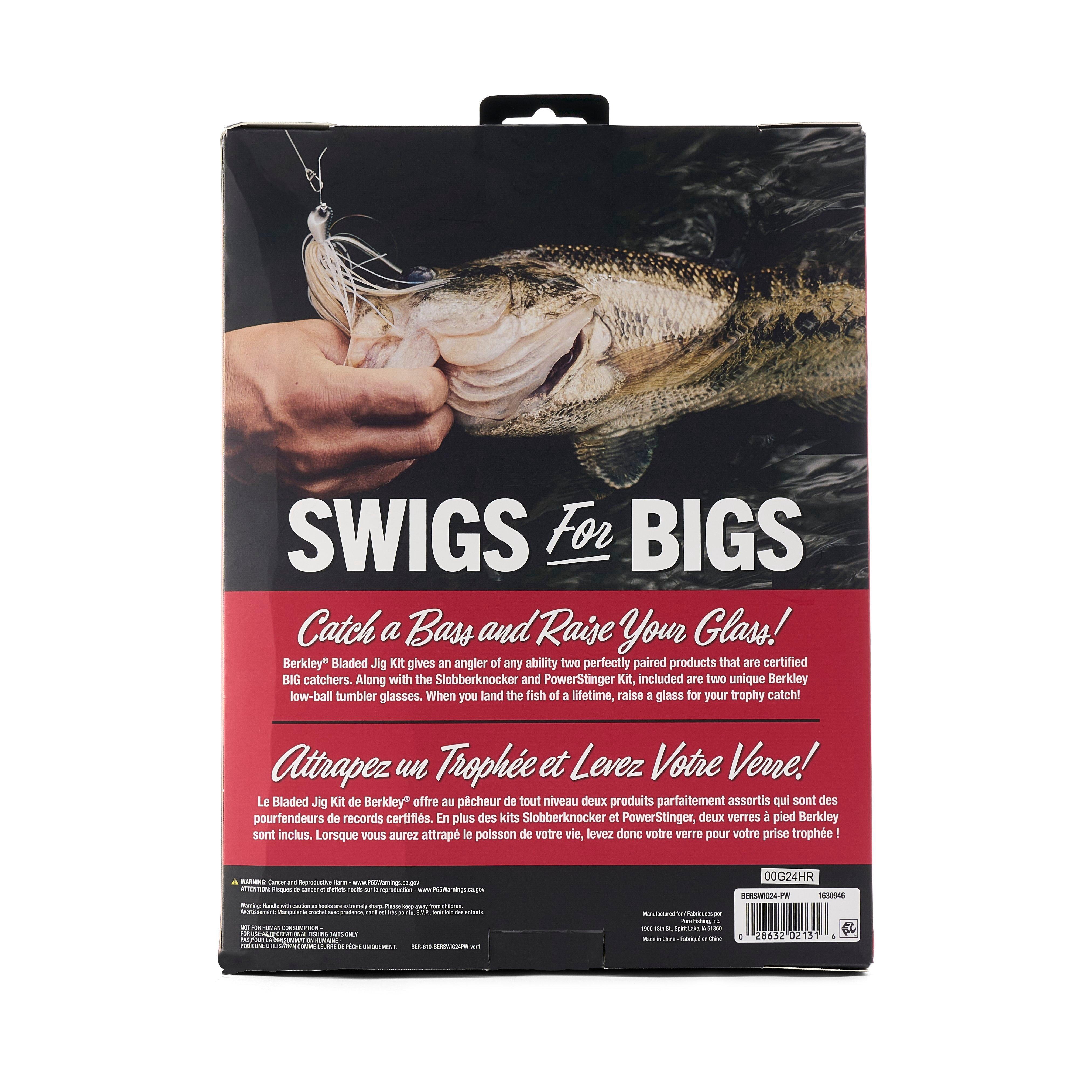 Berkley Swigs for Bigs Drink Set and Bladed Jig Kit, Pearl White, 9-Piece Kit