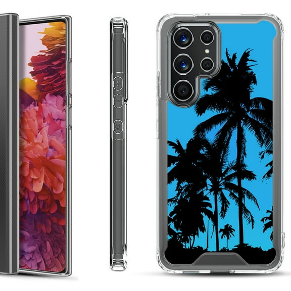 Shockproof Bumper Phone Case for Samsung Galaxy S22 Ultra 5G, by OneToughShield ® - Tropical Summer