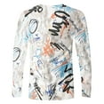thumbnail image 4 of Amzcrzy - Sudadera Para Hombre, Estilo Casual, Con Estampado De Moda, Manga Larga Y Cuello Redondo, Color Blanco, Xl, 4 of 5