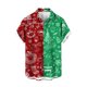 thumbnail image 1 of Mens Manga Corta Botón Abajo Camisas, Cuello de Vuelta Navidad Impresa Blusa, Top de Moda Casual, 1 of 3