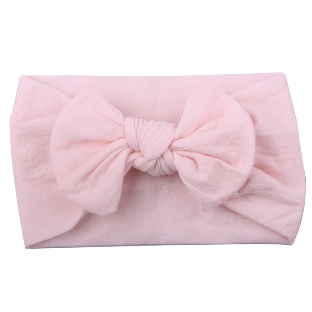 Girls Baby Toddler Turban Solid Headband Hair Band Bow Headwear Accessories