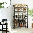 thumbnail image 2 of Shoe Rack, 8-Tier Shoe Organizer, Metal Shoe Storage for Garage, Set of 2, 4-Tier Stackable Shoe Shelf, with Adjustable Flat or Angled Shelves, 32-40 Pairs, Cappuccino Beige ULMR008L01, 2 of 5