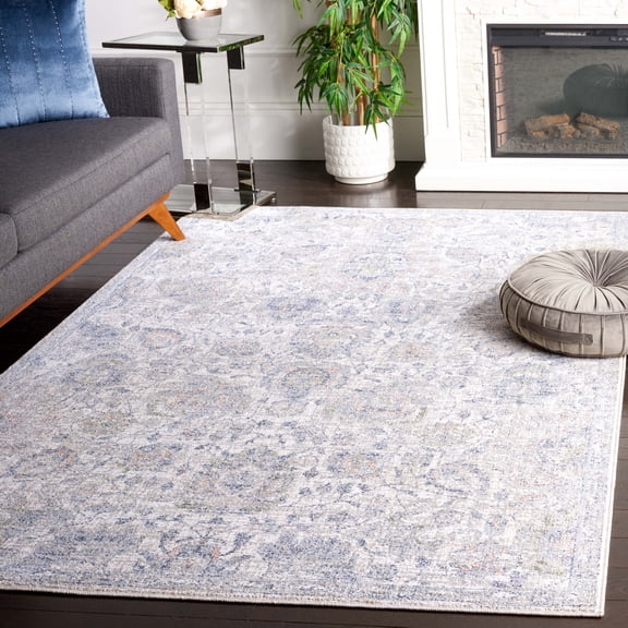Safavieh Hunter Tamaya Abstract Polyester Area Rug, Ivory/Dark Gray/Sage, 5'3" x 7'6"
