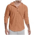 thumbnail image 1 of pstuiky camisa de manga larga para hombre, Sudadera con capucha de manga larga para hombre, color liso, con capucha holgada y manga larga salir tops m, 1 of 3