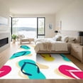 thumbnail image 3 of ODIKA 5'x7' Machine Washable Non-Slip Area Rug, Beachy Teal High Traffic Rug with Pad, Blue, 1052840, 3 of 8
