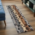 thumbnail image 3 of Runner Rug 2'x6', Haze Blue Brown Washable Non-Slip Hallway Runner Rugs, Rustic Farmhouse Dog Paw Vintage Bedside Rugs Floor Mats Carpet Runners for Kitchen Bathroom Laundry Room, 3 of 8
