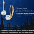 thumbnail image 2 of Gem Stone King 14K Yellow Gold Sky Blue Aquamarine Earrings for Women | 1.00 Cttw | Gemstone March Birthstone | Round 5MM, 2 of 6