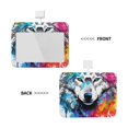 thumbnail image 2 of Naloa Cool Colorful Wolf Card Badge Holder Work Badge Sleeve for Office, School, Factory, ID Credit Cards, Driver Licenses and Passes, 2 of 7