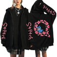 thumbnail image 1 of Sudaderas de los 90 Sudaderas con capucha con cremallera para mujer Sudadera con capucha con letras lindas de Disney Lilo & Stitch Chaquetas con cremallera Ropa de calle para, 1 of 1