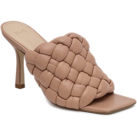 Marc Fisher LTD Women's Dennie Heeled Sandals – Natural Leather Square-Toe Dress Sandals
