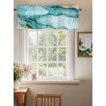 thumbnail image 3 of Kitchen Valances for Window, Teal Marble Gold Foil Light Filtering Rod Pocket Valance Curtain, Gradient Ink Abstract Art &nbsp;Short Curtains Window Topper for Bedroom Bathroom Living Room 54x18in, 3 of 7