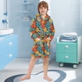 thumbnail image 5 of FORMRS Niños Bathrobe Unisex Hooded Robe Soft Plush Pajamas Sleepwear, Size 7-9T, Blooming Flowers, 5 of 7