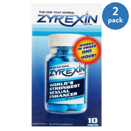 (2 Pack) Zyrexin World's Strongest Sexual Enhancer Tablets, 525 mg, 10 (Best Otc Erection Pills)