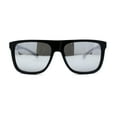 thumbnail image 2 of Kush Flat Top Horn Rim Color Mirror Plastic Gangster Sunglasses Black Silver Mirror, 2 of 4