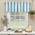 thumbnail image 3 of Cyan Blue Stripes Window Valance Curtain Vertical Striped Rod Pocket Short Curtain for Living Room, Bedroom & Kitchen Window Decor 42x18in, 3 of 8