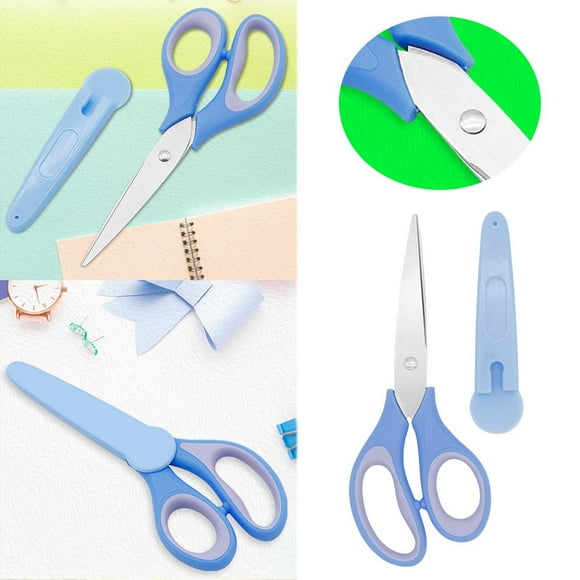 WIFKLSIIPG Petits Ciseaux pour Enfants avec Manche pour Élèves Ciseaux de Coupe Robustes Fournitures de Rentrée Scolaire Petit Élève Ciseaux pour Bricolage pour Enfants Sta(Bleu)