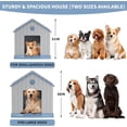 thumbnail image 2 of 38-Inch Pointed Wood-Look Dog House, Sturdy Outdoor Shelter with Paw Print & Windows for Large Dogs, 2 of 7