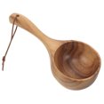 thumbnail image 4 of MUSEYA Household Long Handle Water Scoop Wood Ladle Brown Home Use 1Pack, 4 of 8