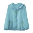 thumbnail image 2 of SROBPTY Womens Jackets, Hooded Jackets for Women, Women's Light Breathable Zippered Pockets Long Sleeve Hooded Casual Coat Light Blue,XXL, 2 of 4