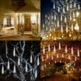 thumbnail image 3 of Solar LED Meteor Shower Rain Lights Holiday String Lights Waterproof Garden Light 8 Tubes 144 Leds Christmas Wedding Decoration, 3 of 7