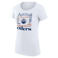 thumbnail image 2 of Women's G-III 4Her by Carl Banks White Edmonton Oilers Super-Slim Fit Lightweight Collage Team Graphic T-Shirt, 2 of 3
