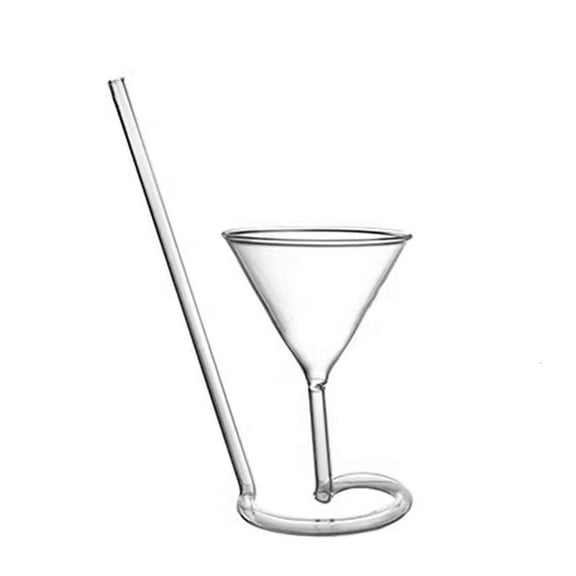 HONCLL Innovative Pipe Cocktails Glass Drinkwares for Enhancing Drinking Experience